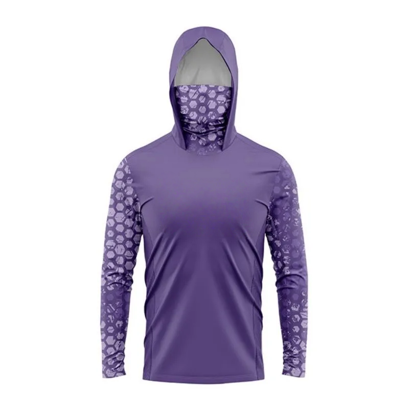 Fishing Shirt Uv Protection - เสื้อตกปลา MALFC Hood เสื้อผ้าตกปลาสำหรับผู้ชาย เสื้อยืดตกปลาแขนยาว ป้องกันรังสียูวี